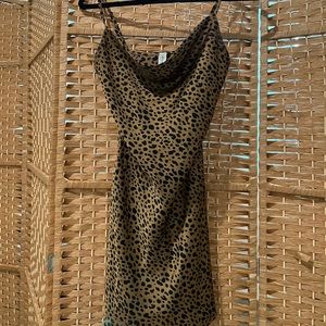 mahina cowl neck satin mini dress